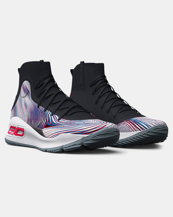 Boys' Grade School UA Curry 4 Mid Basketball Shoes in Black image number 3